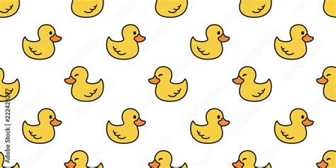 duck seamless pattern vector rubber duck tile background repeat wallpaper scarf isolated ...