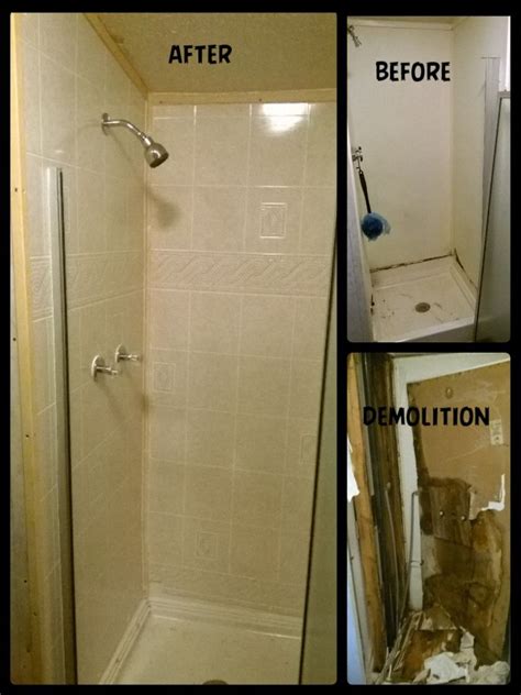 Mobile home shower remodeled on a $170 budget in one day! | Small ...