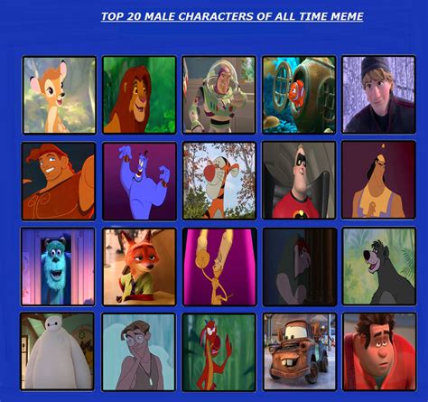 Top 20 Favourite Male Disney Characters by TheTrainMrMenPonyFan on ...