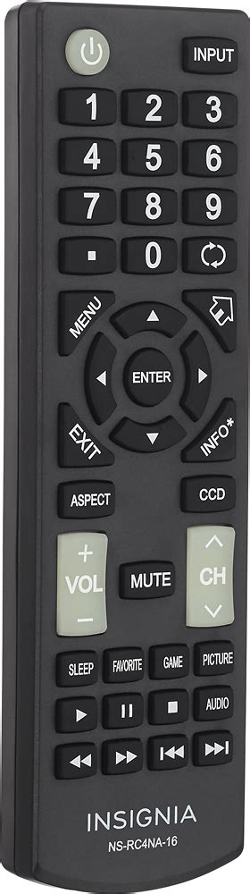 Best Buy: Insignia™ Remote for Select Insignia™ TVs Black NS-RC4NA-16