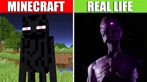 Enderman vs Real Life Enderman in Minecraft! Mobs in real life #1 - YouTube