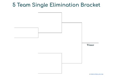 6-Team Bracket: Single Elimination Tournament, Printable, 52% OFF