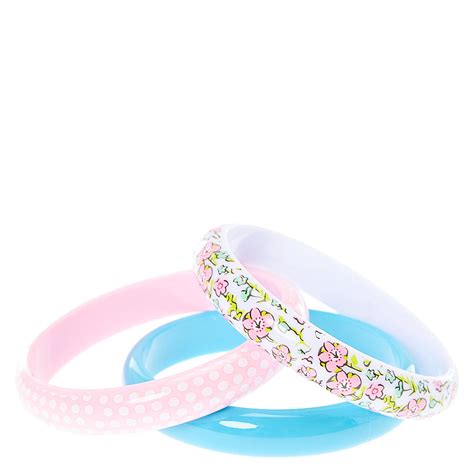 Claire's Club Pastel Spring Wide Bangle Bracelets | Claire's US