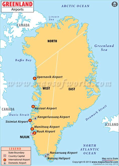 Airports in Greenland, Greenland Airports Map