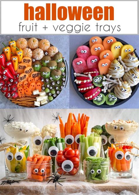 Halloween Fruit & Veggie Tray Ideas | Halloween veggie tray, Healthy halloween snacks, Halloween ...