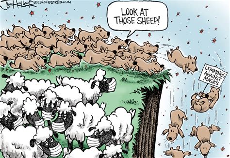 Editorial Cartoon U.S. COVID masks lemmings sheep | The Week