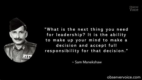 Sam Manekshaw Quotes - Observer Voice