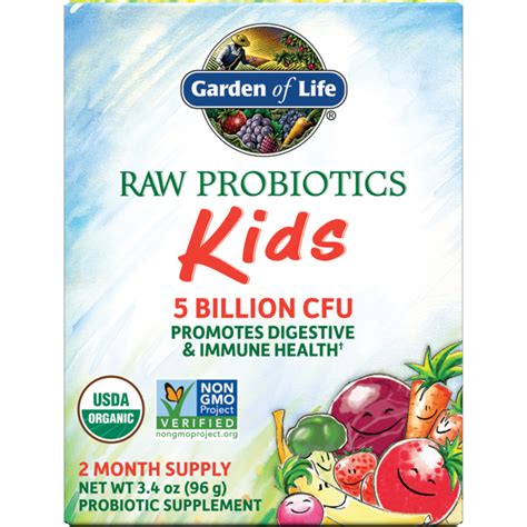 Garden of Life RAW Organic Probiotic Kids 5 Billion CFU 3.4 oz (96 ...