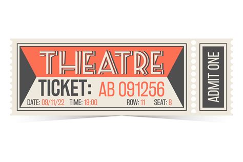 Retro theatre ticket template in vintage style 8312357 Vector Art at ...