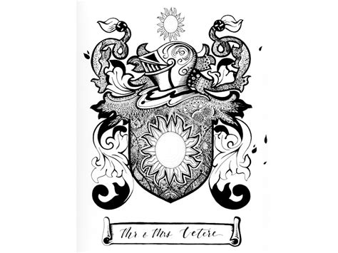 Family Crest - Black and White Illustration by Irene / Modern Breeze ...