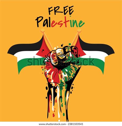 Freedom Palestine Hand Drawn Illustration Vector Stock Vector (Royalty ...