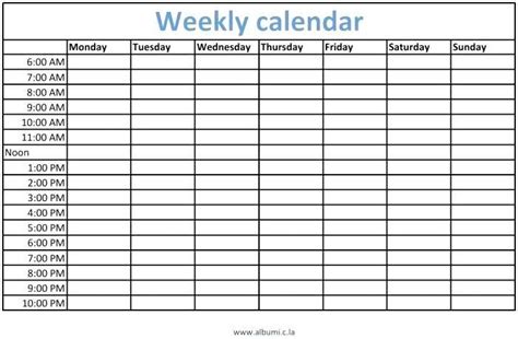 Cost-free Printable Each day Calendar With Period Slots | Weekly ...