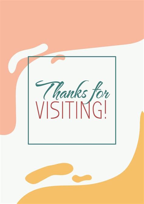 Thanks for visiting greeting card with color icon element. Postcard vector design. Decorative ...