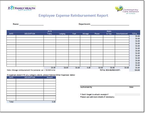 Monthly Expense Report Template Excel