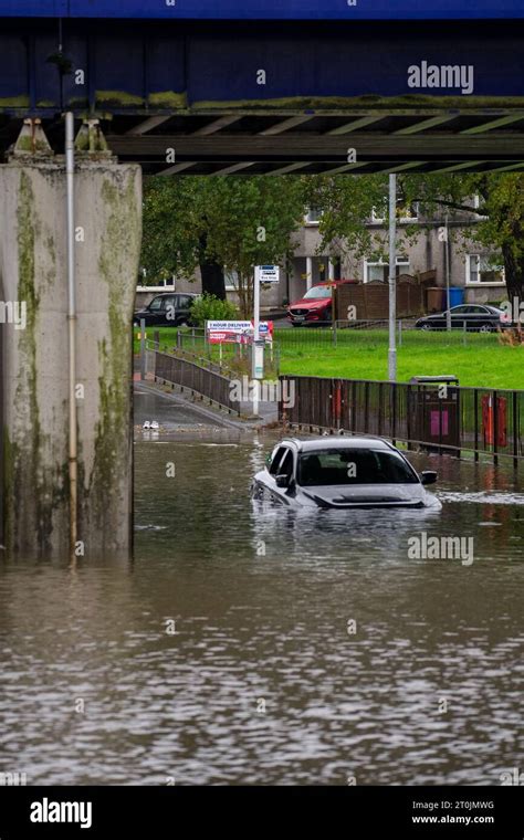 Glasgow, Scotland, UK. 07th October 2023, Glasgow, Flooding causes distruption across Glasgow ...