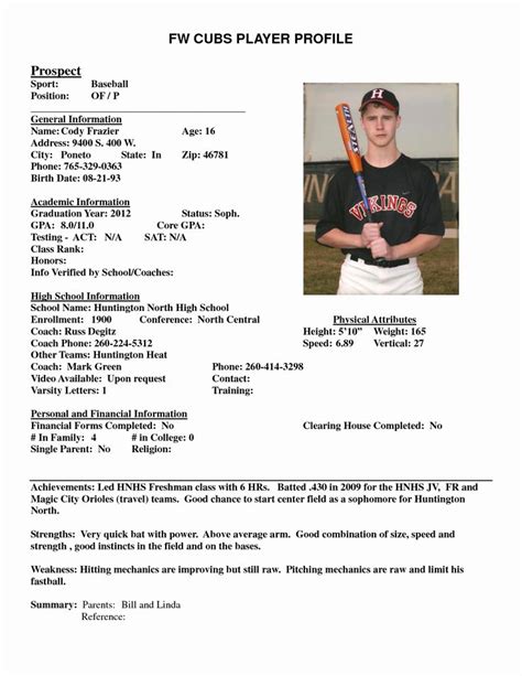 Student Athlete Resume Template