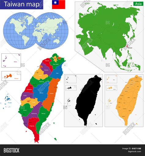 Vector Map Taiwan Vector & Photo (Free Trial) | Bigstock