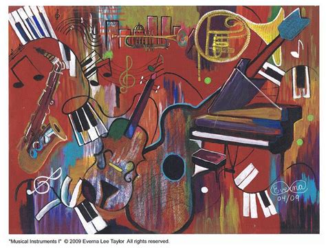 Musical Instruments 1 Painting by Everna Taylor