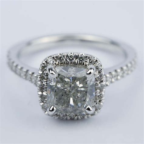 3 Carat Cushion Cut Halo Diamond Engagement Ring