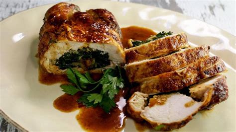 Jacques Pepin's Chicken Ballottine Stuffed with Spinach, Cheese and ...