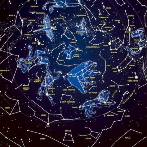 Stars And Constellations Glow Map Night Sky Poster By Maps | My XXX Hot ...