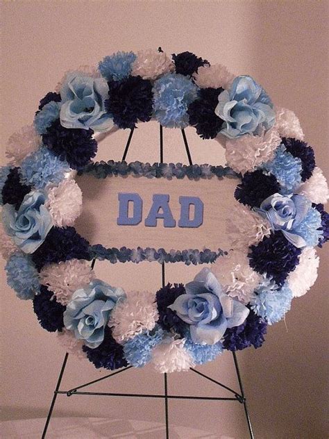 Dad Wreath // Gravesite Wreath // Cemetery Silk Flowers // Memorial Flowers // Silk Flower ...