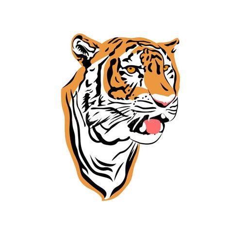 Tiger Head Roaring Side View Vector Graphic Stock Vector - Illustration ...