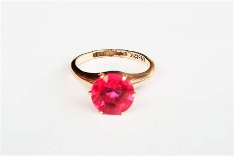 Two Carat Brilliant Ruby Ring in Rolled Gold.