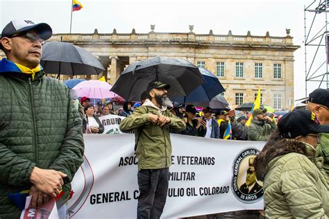 BOGOTA, COLOMBIA, 19 JULY 2023. Peaceful protest of the members of the ...