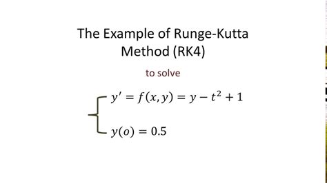 The Example of Runge-Kutta Method - YouTube