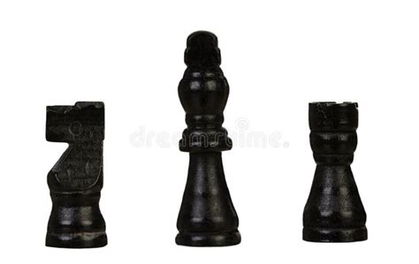 Black Chess Pieces Isolated Stock Photo - Image of collection, bishop ...