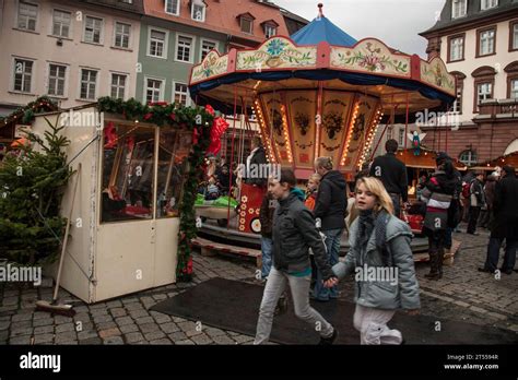 The lively retro carousel of the Marktplatz Christmas market in ...