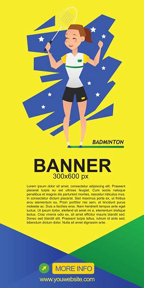Badminton Web Banner Design Stock Illustration - Download Image Now - iStock
