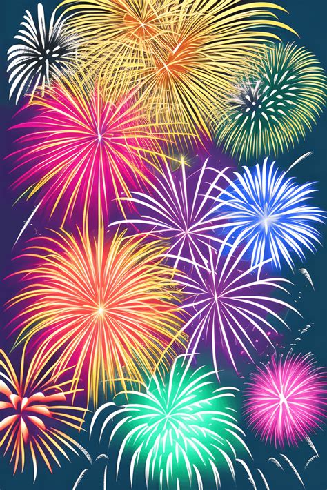 Happy New Year Fireworks Illustration · Creative Fabrica