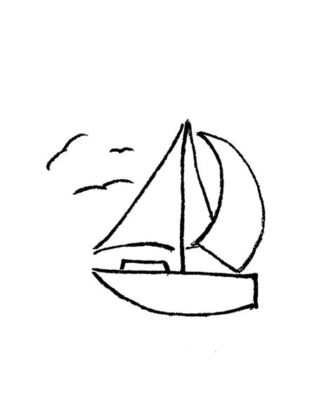 ⛵️ 🏼 Simple Sailboat | Boat drawing, Sailboat drawing, Boat illustration