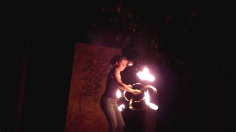 Fluid movement Kim Snethern Fire Mini Hoops Spinning Fire to Feathers - YouTube