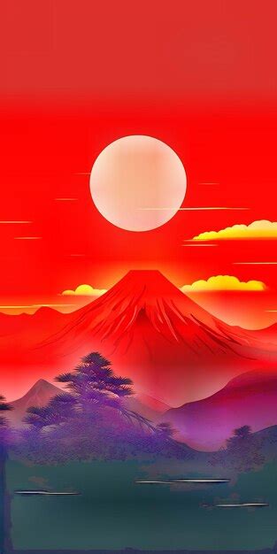 Premium AI Image | sunrise over mt fuji