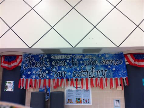 Veterans Day Banner for School Auditorium | Elementary art, Art lesson ...