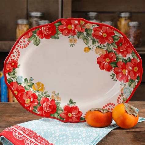 The Pioneer Woman Vintage Floral 14.5-Inch Serving Platter - Walmart ...