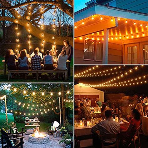 BRTLX Solar Outdoor String Lights,100FT Shatterproof LED Patio String Lights with Remote ...