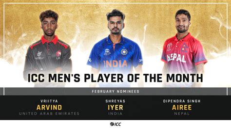 ICC Player of the Month nominations for February announced