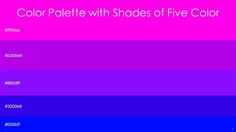 Color Palette With Five Shade Magenta Fuchsia Electric Violet Electric Violet Blue Blue PPT ...