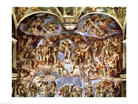 Sistine Chapel: The Last Judgement, 1538-41 Fine Art Print by Michelangelo Buonarroti at ...