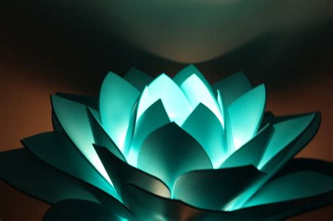 Turquoise lamps lotus flower lamp night light Hand made | Etsy
