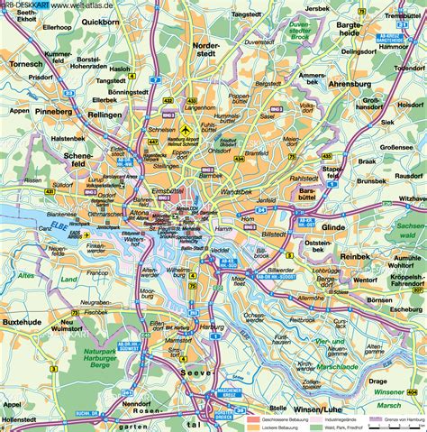 Map of Hamburg (City in Germany) | Welt-Atlas.de