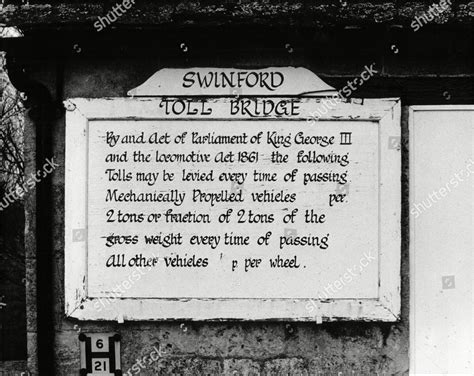 Swinford Toll Bridge Sign Editorial Stock Photo - Stock Image ...