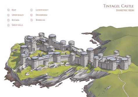 [Morgan le Fay] Tintagel - Isometric View by Aliciane on DeviantArt in 2022 | Fantasy castle ...