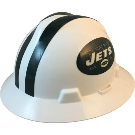 New York Jets MSA NFL Full Brim Hard Hat with Fas Trac Suspension | eBay