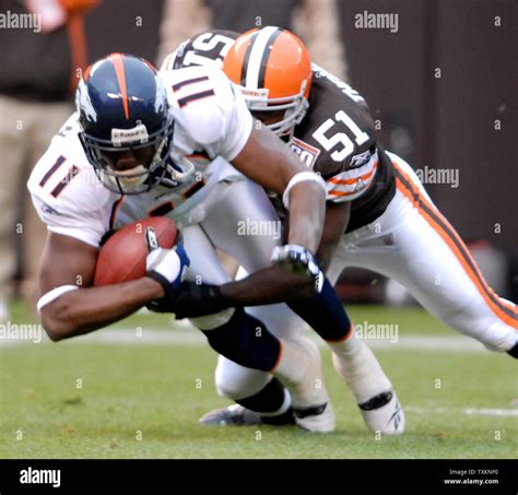 Cleveland Brown line back Keith Burns, 51, tackles Denver Bronco ...