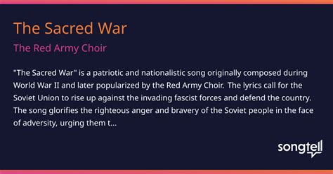 Meaning of The Sacred War by The Red Army Choir